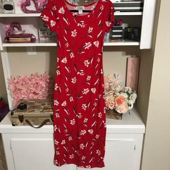 TMG Dresses & Skirts - Short sleeve floral print maxi dress by TMG